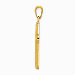 10K / 14K Yellow Gold Cross with Striped Border Pendant - Product Photo