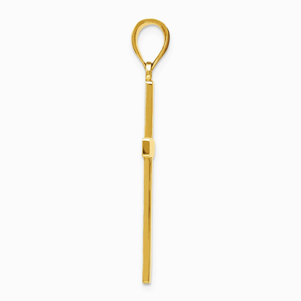 10K / 14K Yellow Gold Polished Cross Pendant - Product Photo