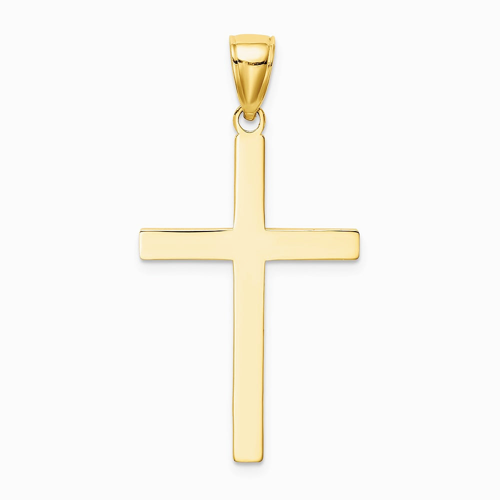 10K / 14K Yellow Gold Polished Cross Pendant - Product Photo