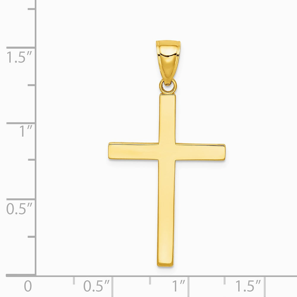 10K / 14K Yellow Gold Polished Cross Pendant - Product Photo