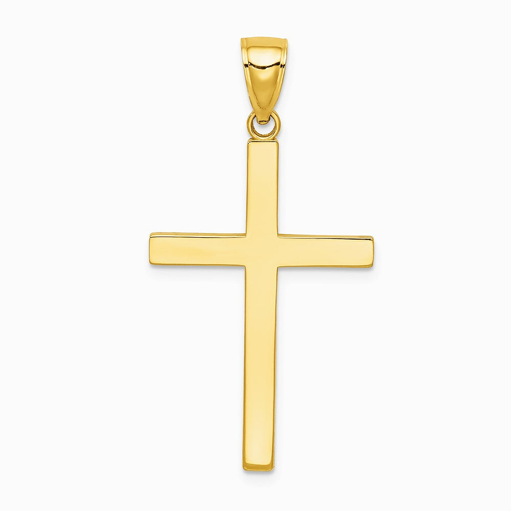 10K / 14K Yellow Gold Polished Cross Pendant - Product Photo