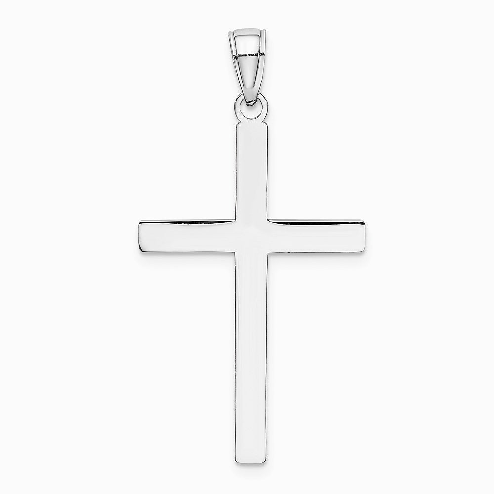 10K / 14K White Gold Polished Cross Pendant - Product Photo