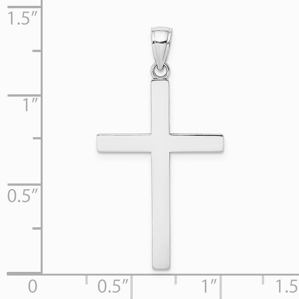 10K / 14K White Gold Polished Cross Pendant - Product Photo