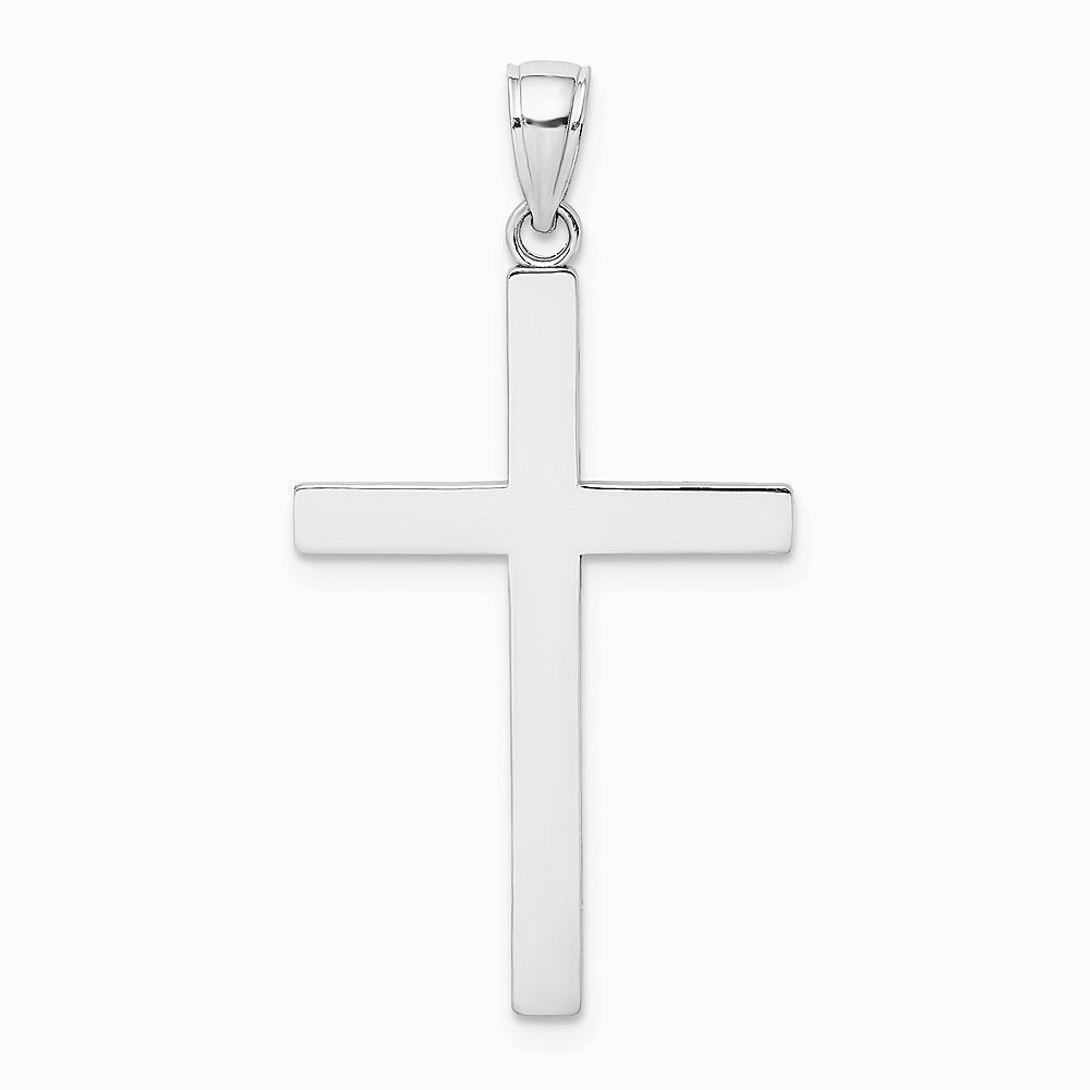 10K / 14K White Gold Polished Cross Pendant - Product Photo