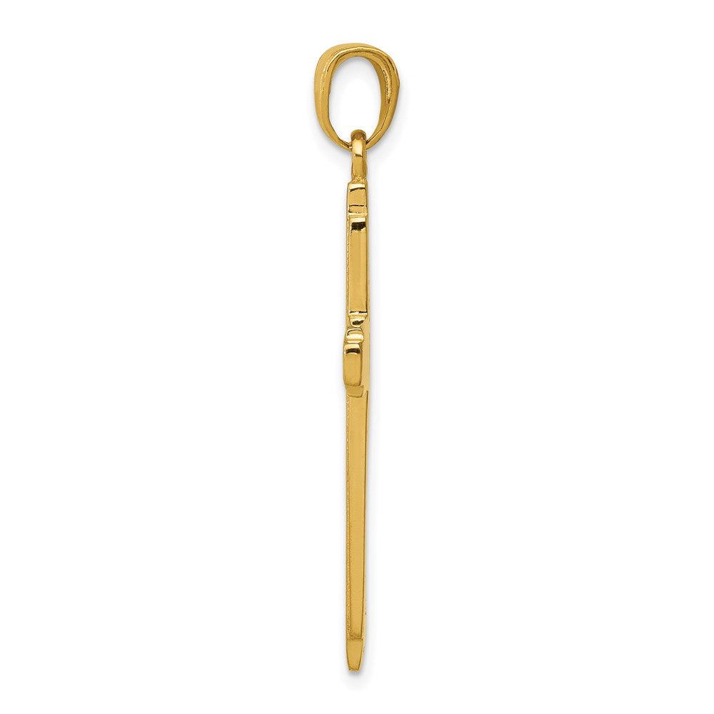 10K / 14K Yellow Gold Cross Pendant - Product Photo