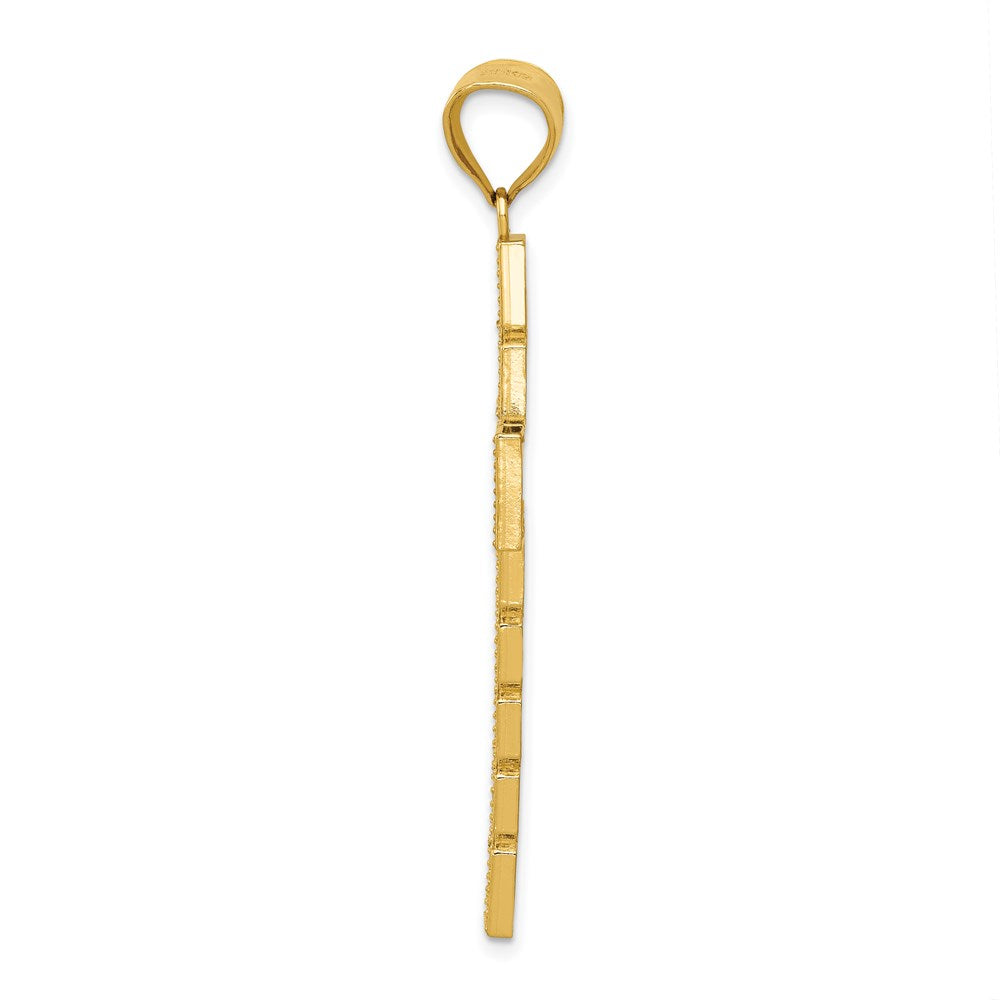 14K Yellow & Rhodium with Rhodium Latin Cross Pendant - Product Photo