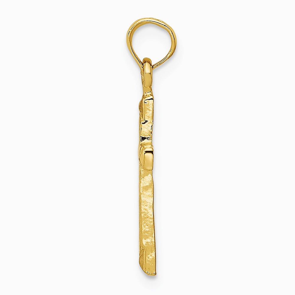 10K / 14K Yellow Gold Cross Pendant - Product Photo