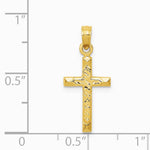 10K / 14K Yellow Gold Cross Pendant - Product Photo