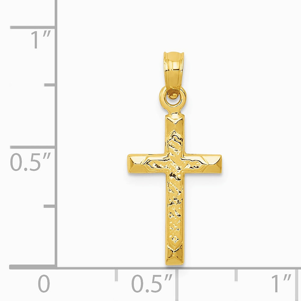 10K / 14K Yellow Gold Cross Pendant - Product Photo