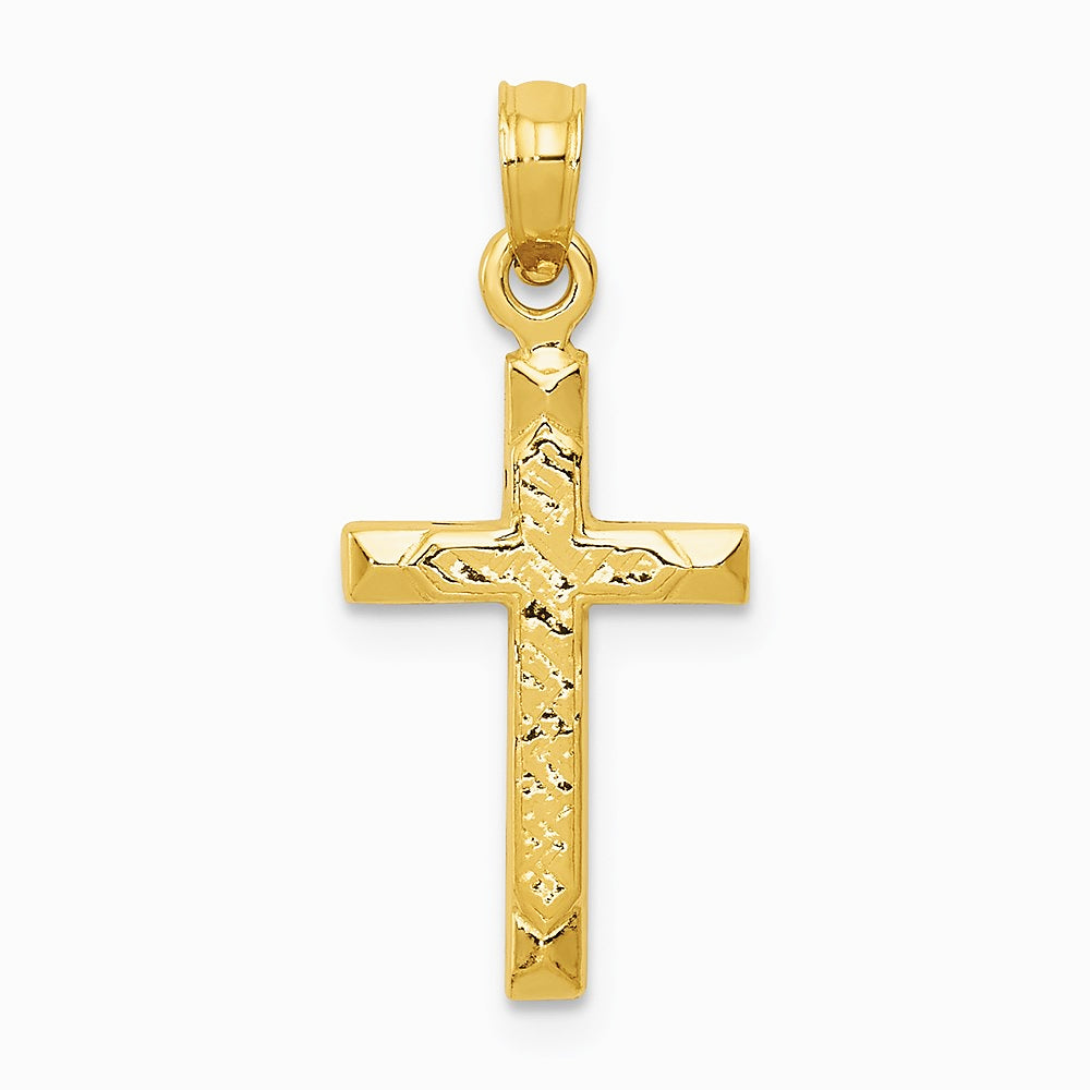 10K / 14K Yellow Gold Cross Pendant - Product Photo
