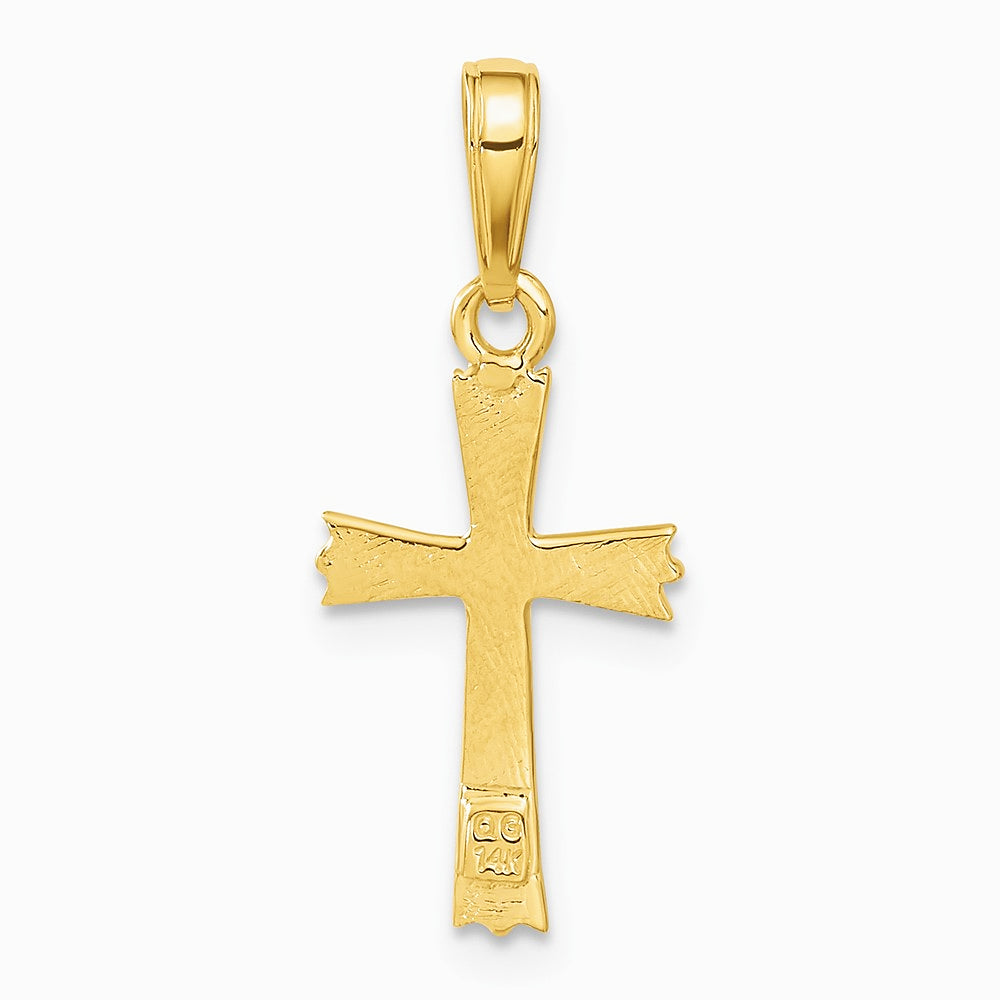 10K / 14K Yellow Gold Cross Pendant - Product Photo