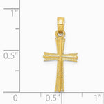 10K / 14K Yellow Gold Cross Pendant - Product Photo
