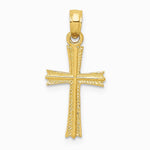 10K / 14K Yellow Gold Cross Pendant - Product Photo