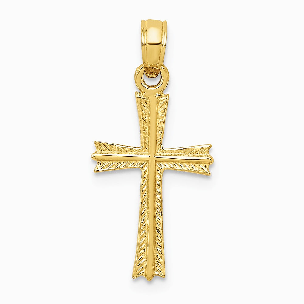 10K / 14K Yellow Gold Cross Pendant - Product Photo