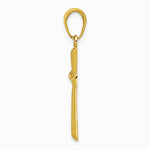 10K / 14K Yellow Gold Diamond-cut X Cross Pendant - Product Photo