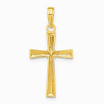 10K / 14K Yellow Gold Diamond-cut X Cross Pendant - Product Photo