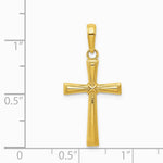 10K / 14K Yellow Gold Diamond-cut X Cross Pendant - Product Photo