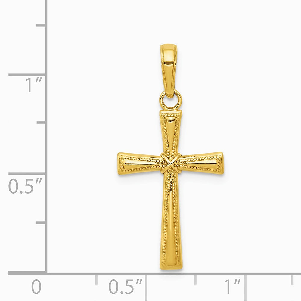 10K / 14K Yellow Gold Diamond-cut X Cross Pendant - Product Photo