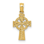 10K / 14K Yellow Gold Celtic Cross with Eternity Circle Pendant - Product Photo