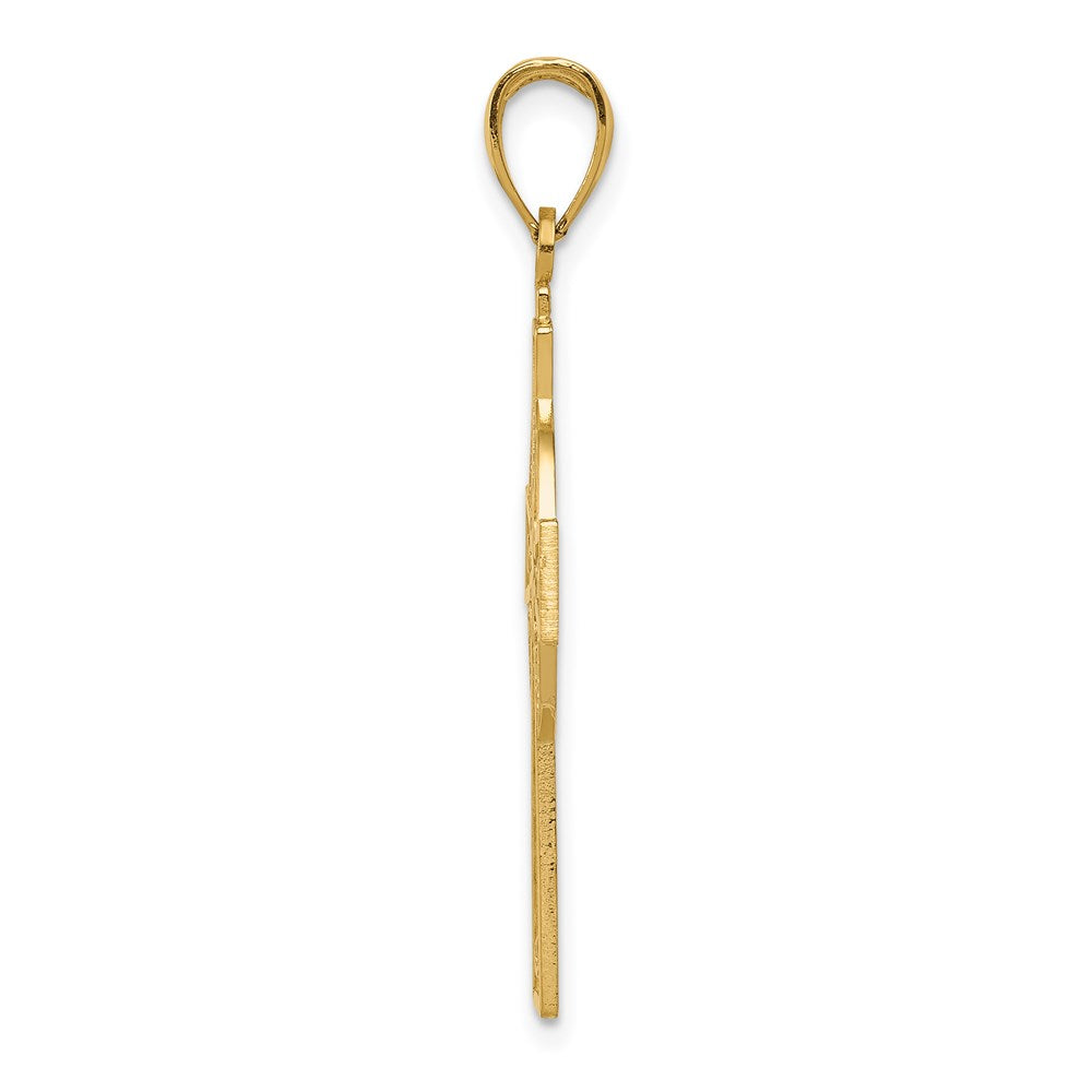 10K / 14K Yellow Gold Celtic Cross with Eternity Circle Pendant - Product Photo