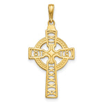 10K / 14K Yellow Gold Celtic Cross with Eternity Circle Pendant - Product Photo
