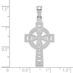 14K White Gold Celtic Cross with Eternity Circle Pendant - Product Photo
