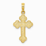 10K / 14K Yellow Gold Budded Cross Pendant - Product Photo