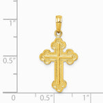 10K / 14K Yellow Gold Budded Cross Pendant - Product Photo