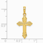 10K / 14K Yellow Gold Cross Pendant - Product Photo