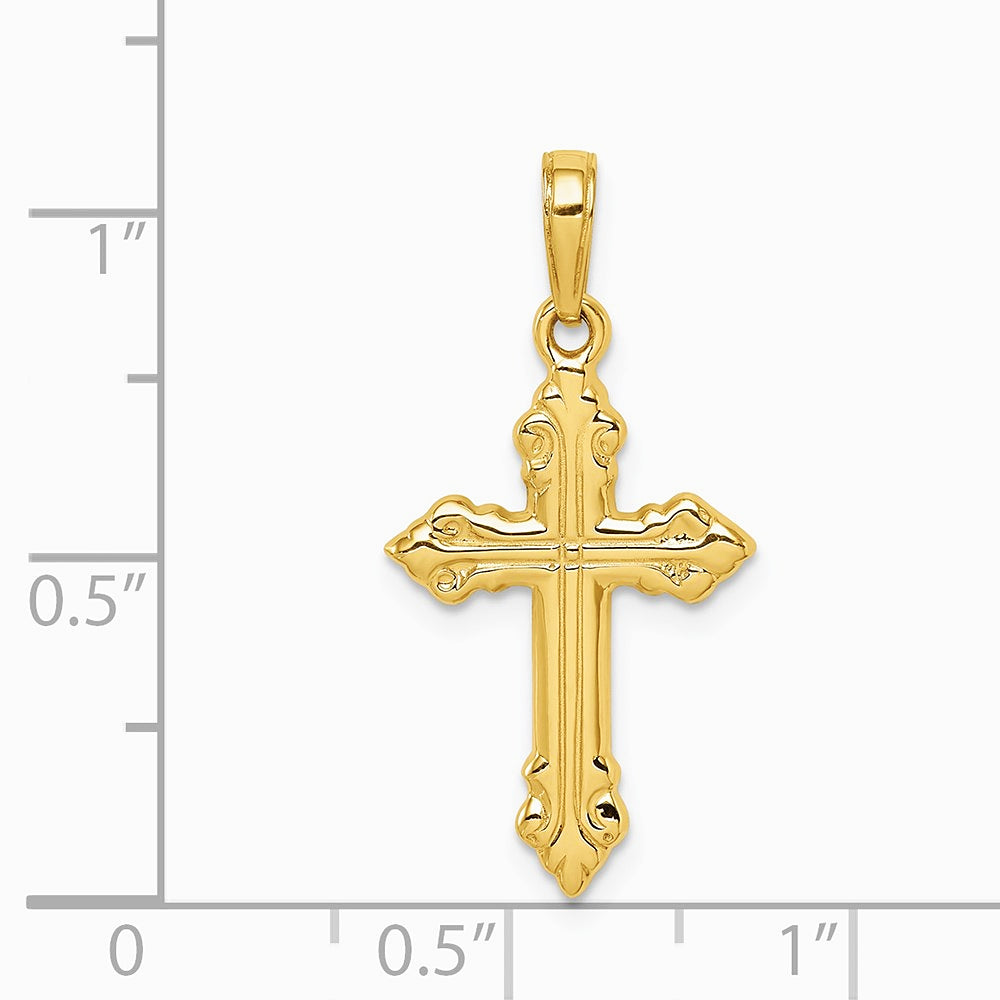 10K / 14K Yellow Gold Cross Pendant - Product Photo