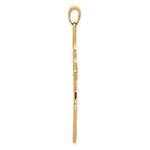 14K Yellow & Rhodium with Rhodium Diamond-cut Beaded Trim Infinity Cross Pendant - Product Photo