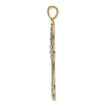 14K Two-tone Diamond-cut Layered Cross Pendant - Product Photo