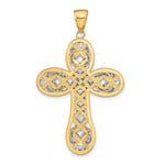 14K Two-tone Diamond-cut Layered Cross Pendant - Product Photo