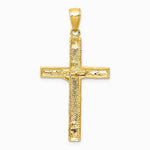 10K / 14K Yellow Gold INRI Crucifix Pendant - Product Photo