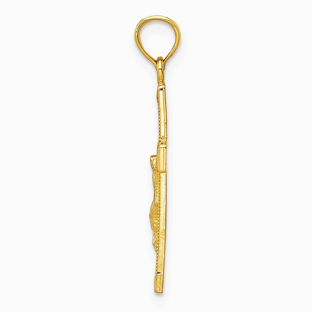 10K / 14K Yellow Gold Crucifix Pendant - Product Photo