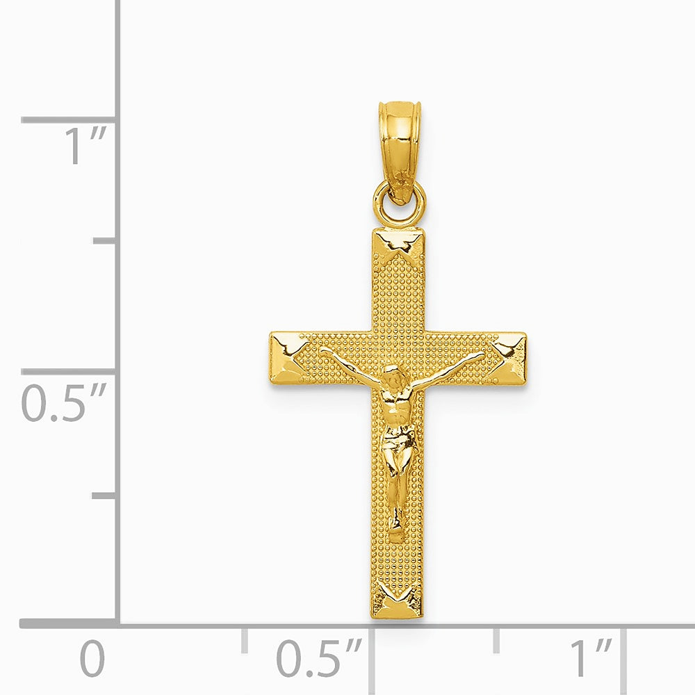 10K / 14K Yellow Gold Crucifix Pendant - Product Photo
