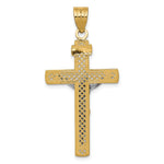 10K / 14K Two-tone Diamond-Cut Large Block Lattice Cross with Crucifix Pendant - Product Photo