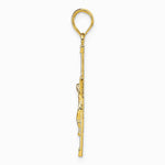 10K / 14K Yellow Gold Diamond-cut Fancy Tipped Crucifix Pendant - Product Photo