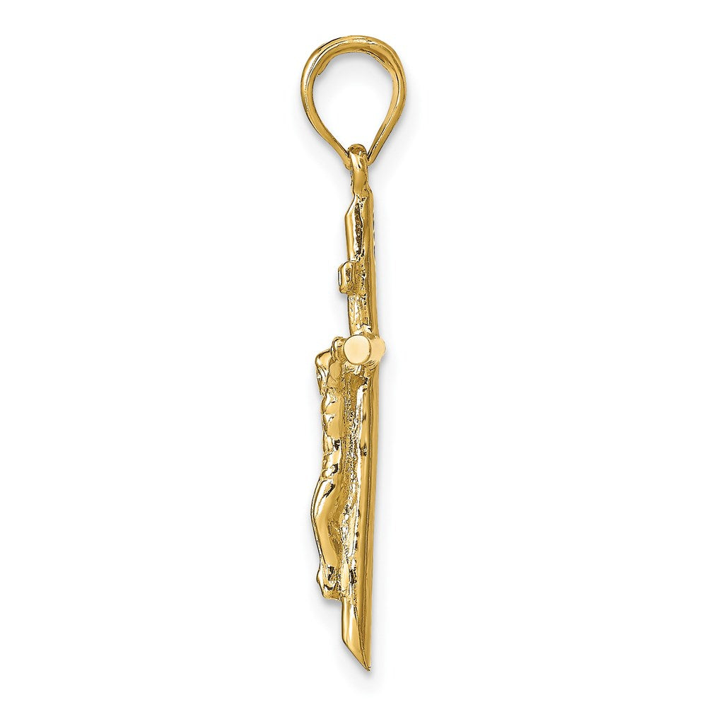 10K / 14K Yellow Gold Stick Style Crucifix Pendant - Product Photo