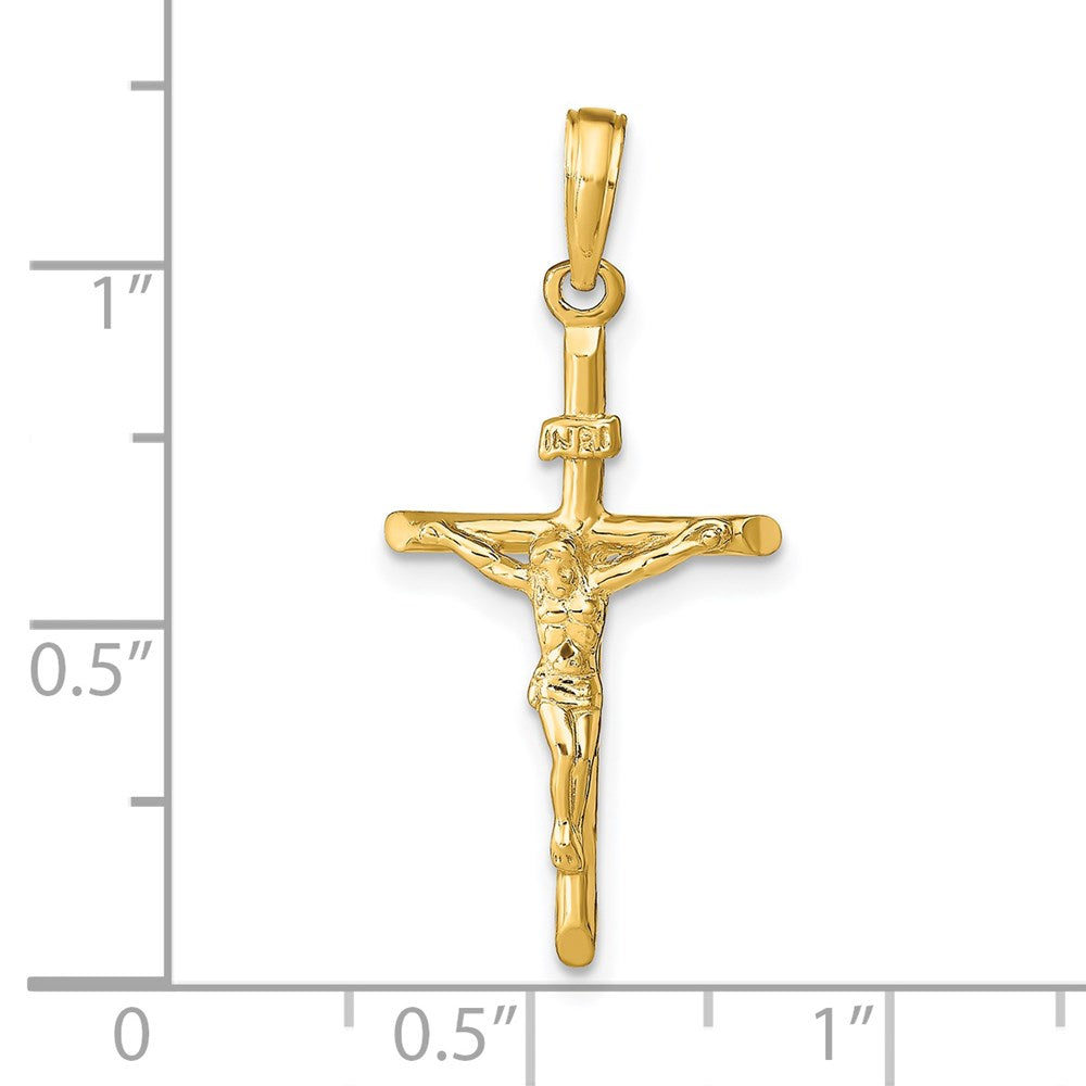 10K / 14K Yellow Gold Stick Style Crucifix Pendant - Product Photo