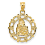 14K Yellow & Rhodium with Rhodium Mother Holding Baby Pendant - Product Photo