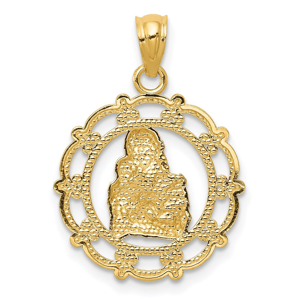 14K Yellow & Rhodium with Rhodium Mother Holding Baby Pendant - Product Photo