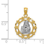 14K Yellow & Rhodium with Rhodium Mother Holding Baby Pendant - Product Photo