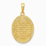14K Yellow & Rhodium W/Rhodium Reversible Guardian Angel Prayer Pendant - Product Photo