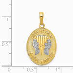 14K Yellow & Rhodium W/Rhodium Reversible Guardian Angel Prayer Pendant - Product Photo