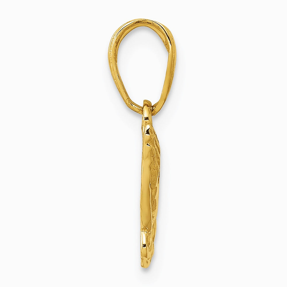 10K / 14K Yellow Gold Praying Hands Pendant - Product Photo
