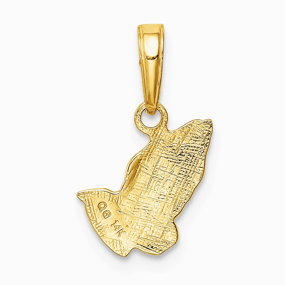 10K / 14K Yellow Gold Praying Hands Pendant - Product Photo