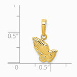 10K / 14K Yellow Gold Praying Hands Pendant - Product Photo