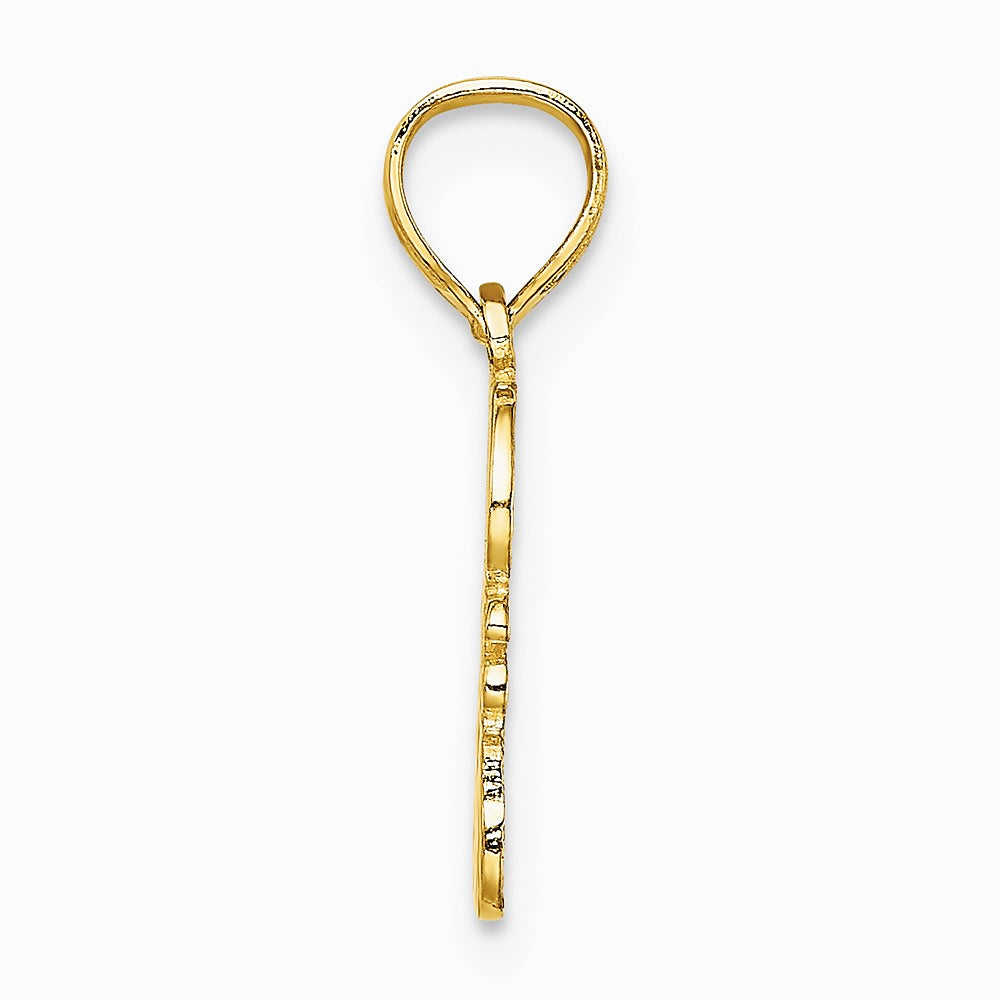 10K / 14K Yellow Gold GOD HEARTS YOU Charm - Product Photo