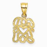 10K / 14K Yellow Gold GOD HEARTS YOU Charm - Product Photo